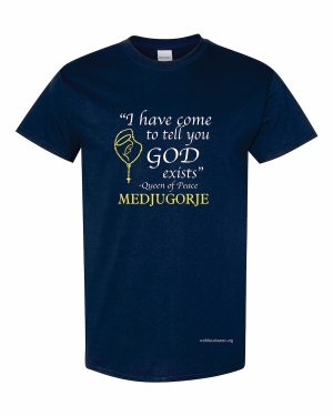 Medjugorje "God exists" round-neck T-shirt
