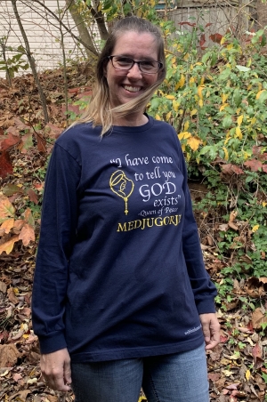 Medjugorje "God exists" Women's T-shirt - Long Sleeved